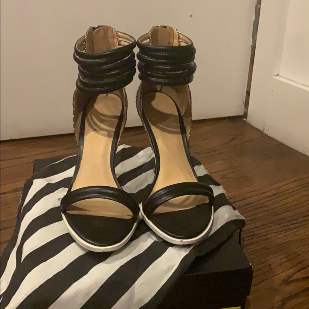 Lamb Frankie black snake heels